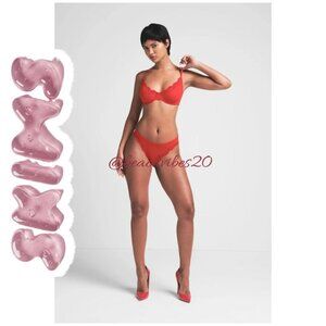 SKIMS Fits Everybody Lace Unlined Demi Bra Cayenne 36DD NWT